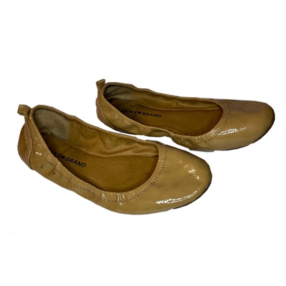 Lucky Brand Ballet Flats Women’s Size 8.5 Beige Vegan Patent Leather - Picture 11 of 11